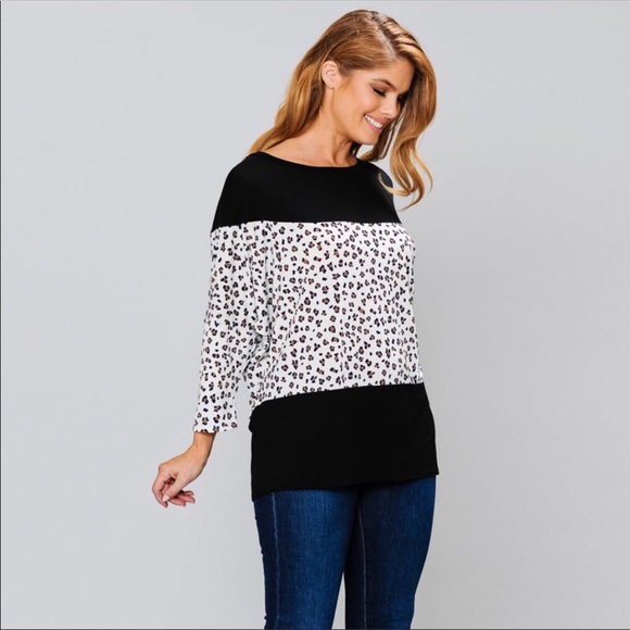 LAST ONE! 3X Plus Size Block Animal Print Top - Picture 4 of 6